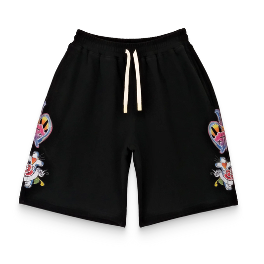 We Are Righteous Risen King Sweat Shorts Black