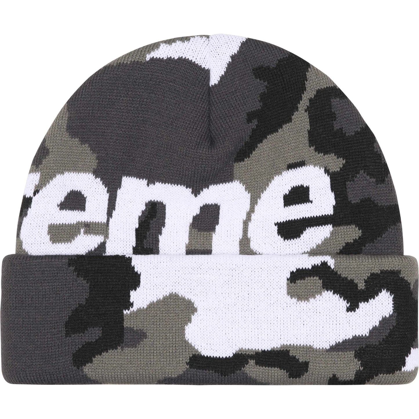 Supreme Camo Big Logo Beanie Snow Camo