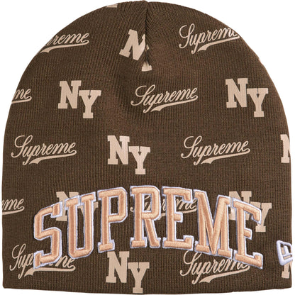 Supreme New Era® Monogram Beanie Brown