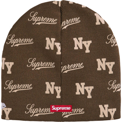 Supreme New Era® Monogram Beanie Brown