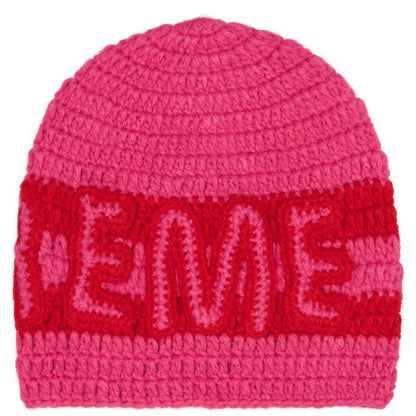 Supreme Crochet Logo Beanie Pink