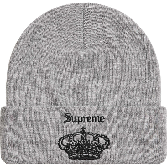 Supreme Crown Beanie Heather Grey