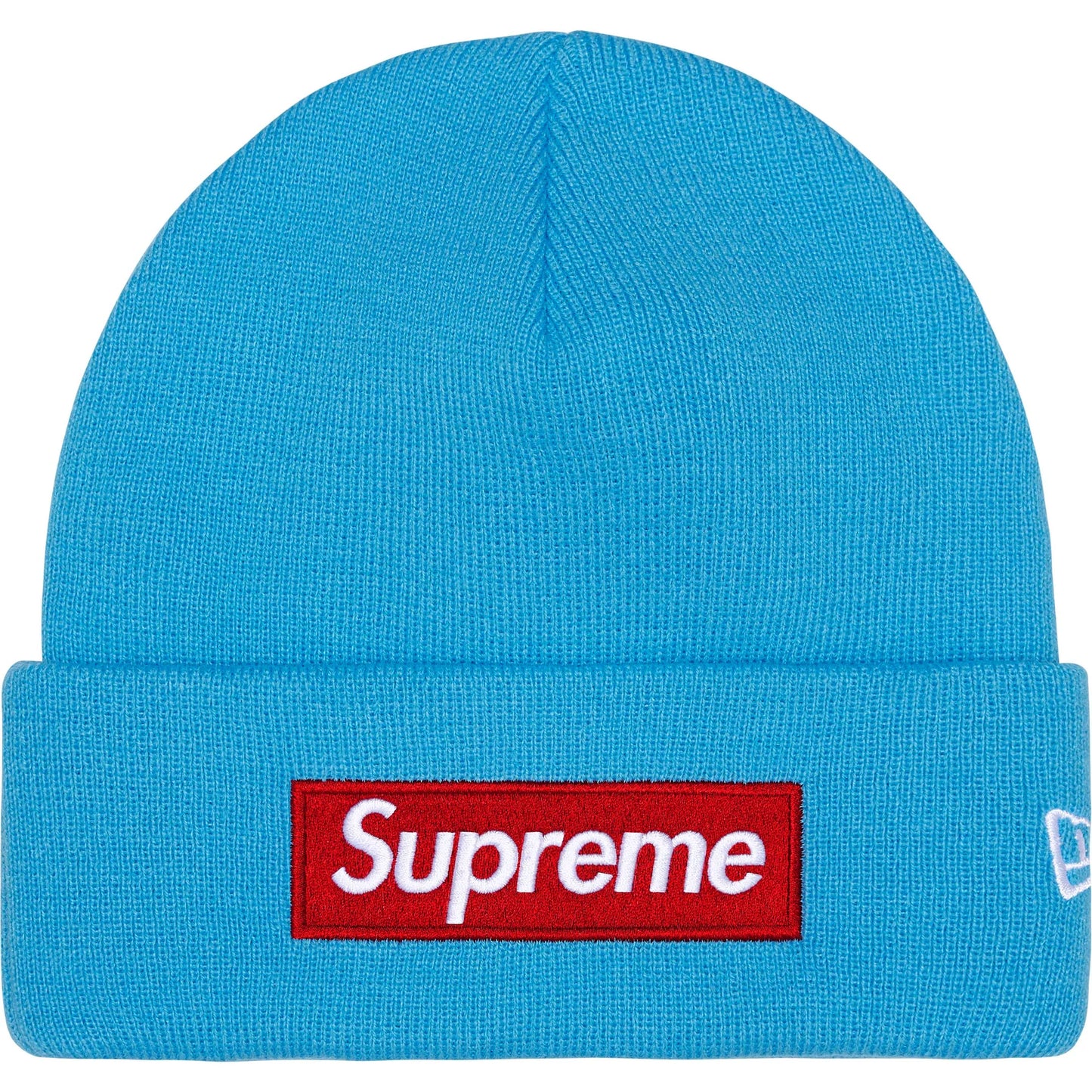 Supreme New Era Box Logo Beanie (FW25) Cyan