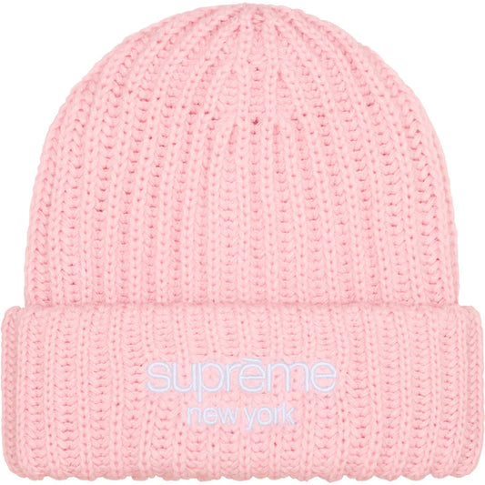 Supreme Classic Logo Chunky Ribbed Beanie Light Pink