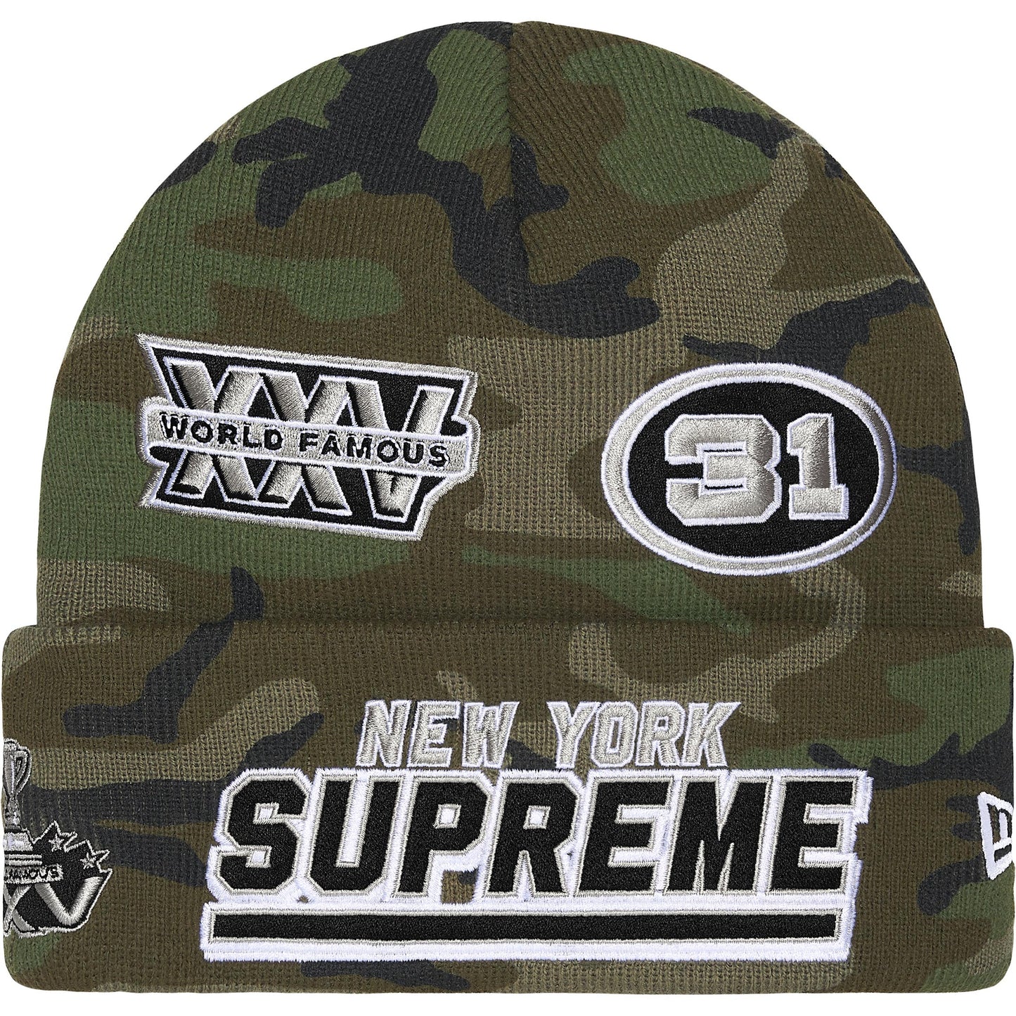 Supreme New Era® Football Beanie Woodland Camo
