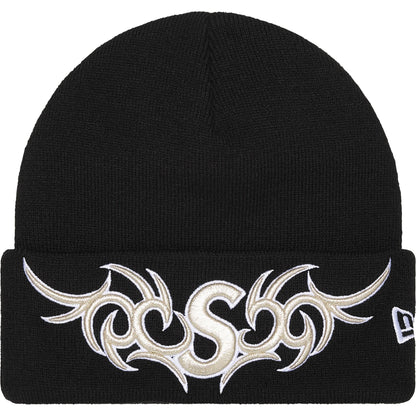 Supreme New Era Tribal S Logo Beanie Black
