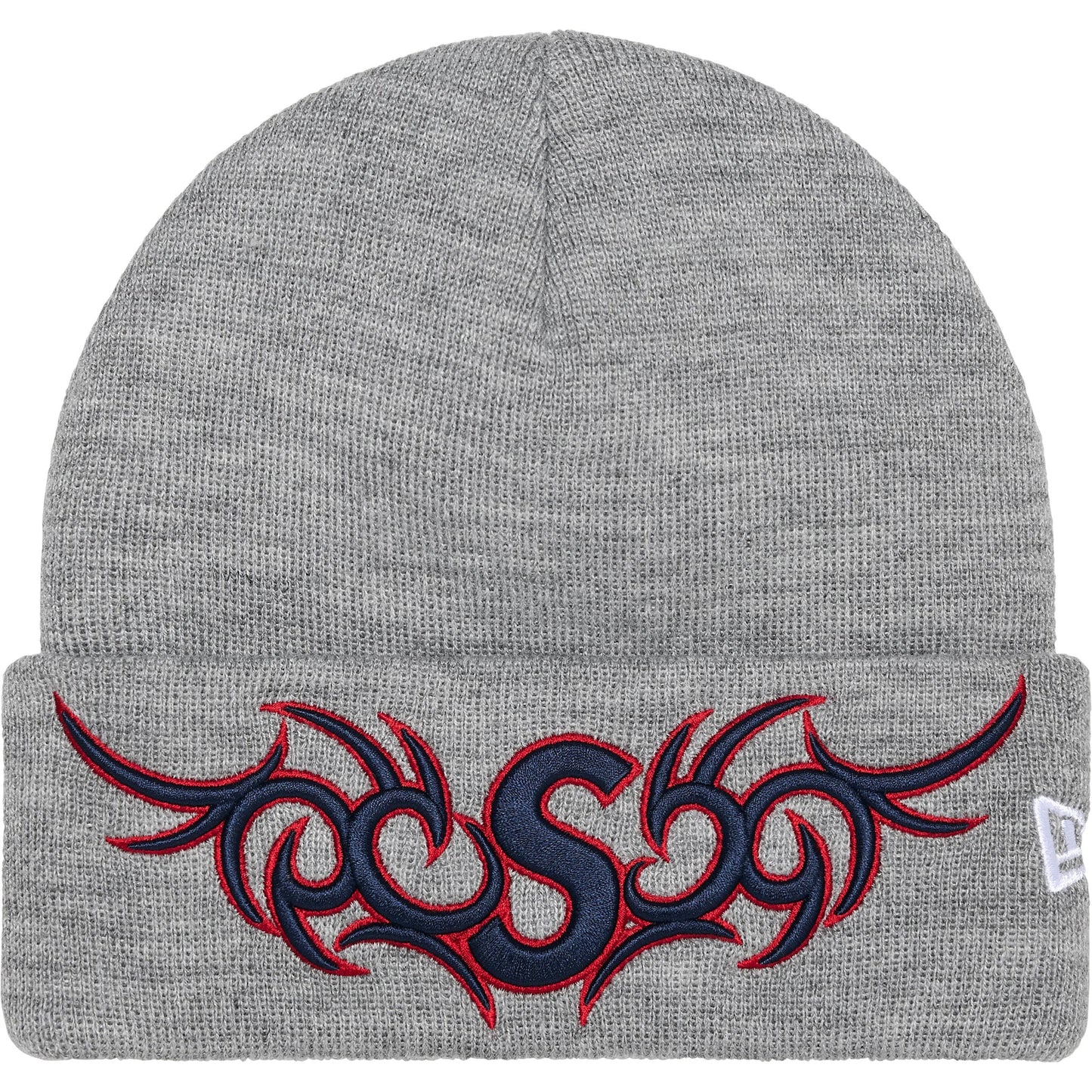 Supreme New Era Tribal S Logo Beanie Heather Grey