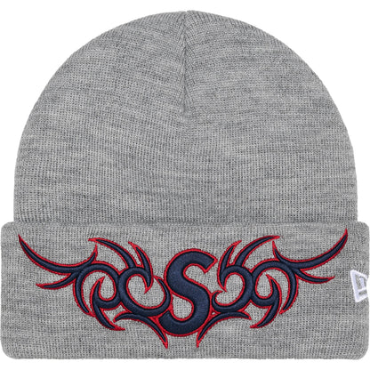 Supreme New Era Tribal S Logo Beanie Heather Grey