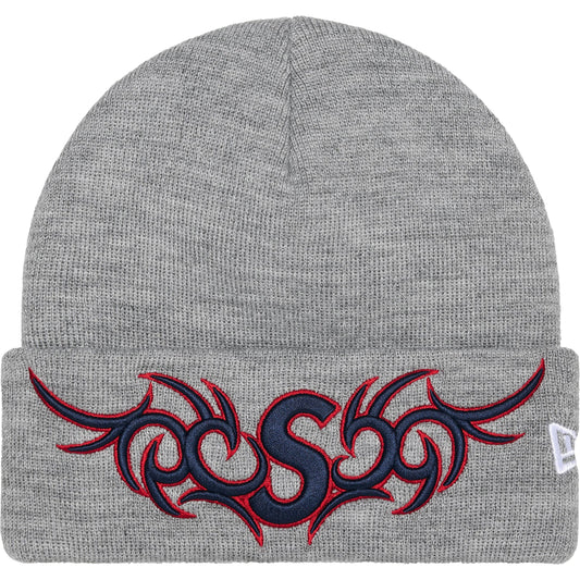 Supreme New Era Tribal S Logo Beanie Heather Grey