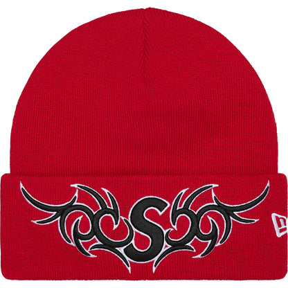 Supreme New Era Tribal S Logo Beanie Red