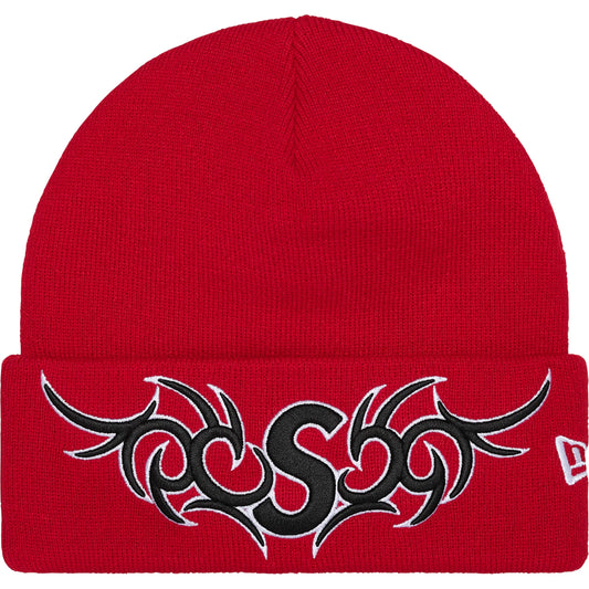 Supreme New Era Tribal S Logo Beanie Red