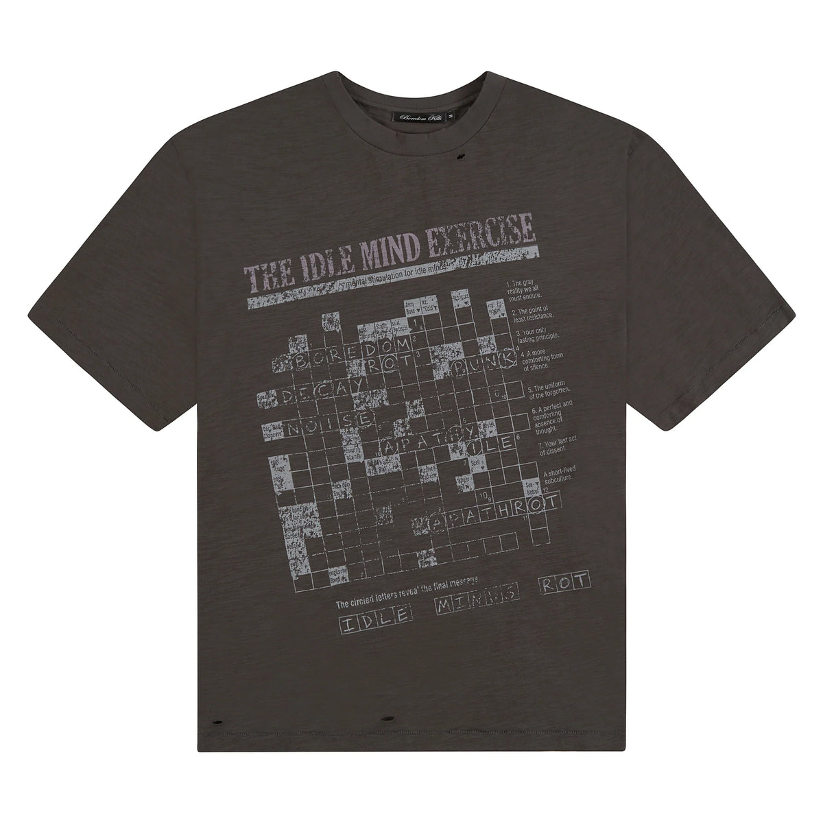 Boredom Kills Scramble Tee Vintage Black