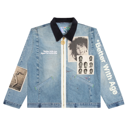 Better With Age Rock City Reconstructed Denim Jacket Indigo