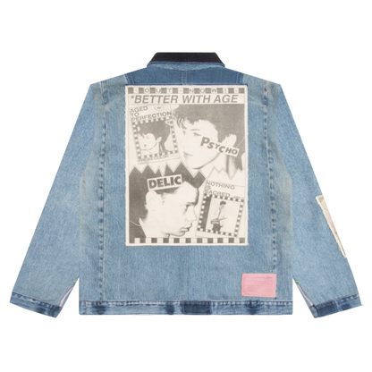 Better With Age Rock City Reconstructed Denim Jacket Indigo
