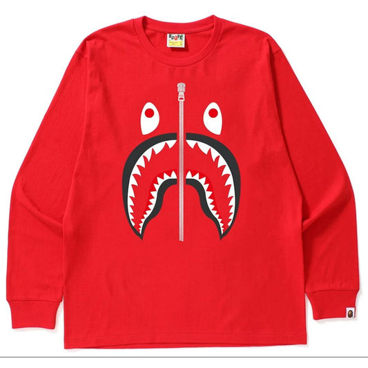BAPE Shark L/S Tee Tee Red