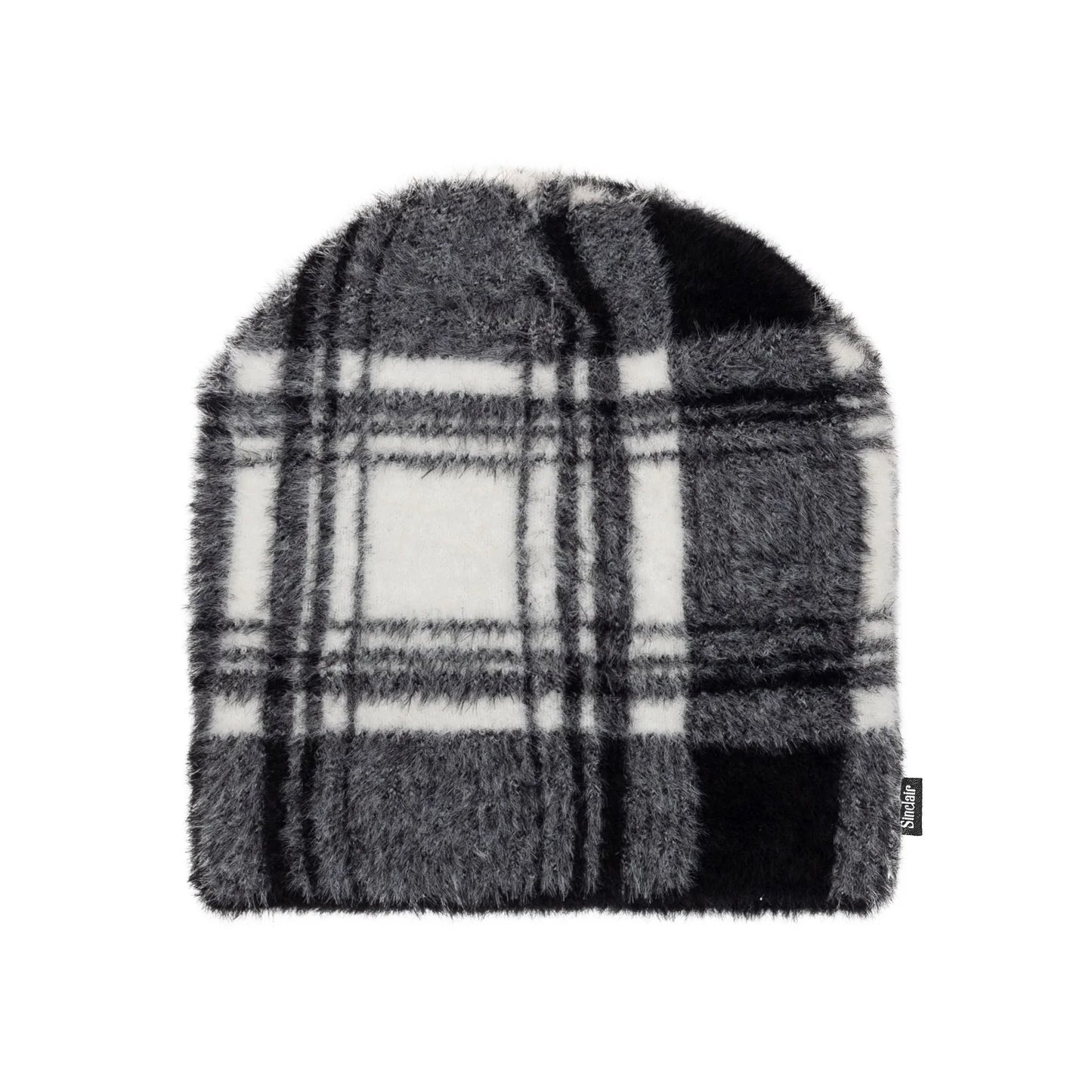 Sinclair Brushed Plaid Beanie Black