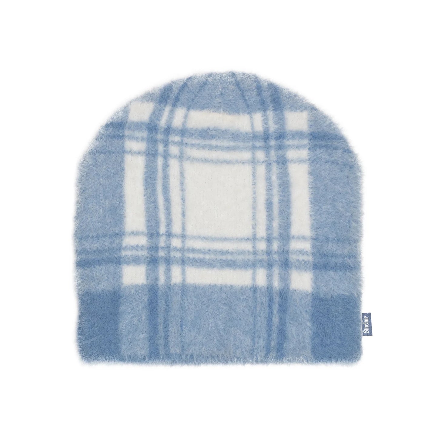 Sinclair Brushed Plaid Beanie Light Blue