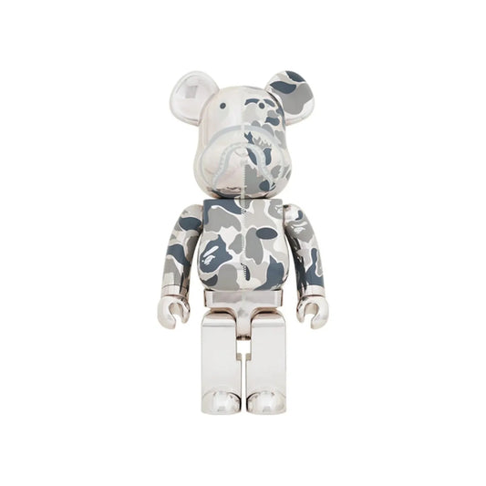 Bearbrick x BAPE Camo Shark 1000% Silver