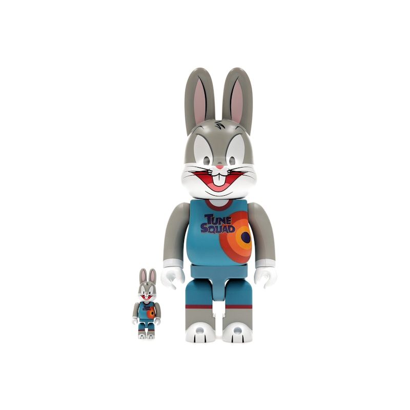 Bearbrick x Space Jam: A New Legacy Rabbrick Bugs Bunny 100% & 400% Set Grey