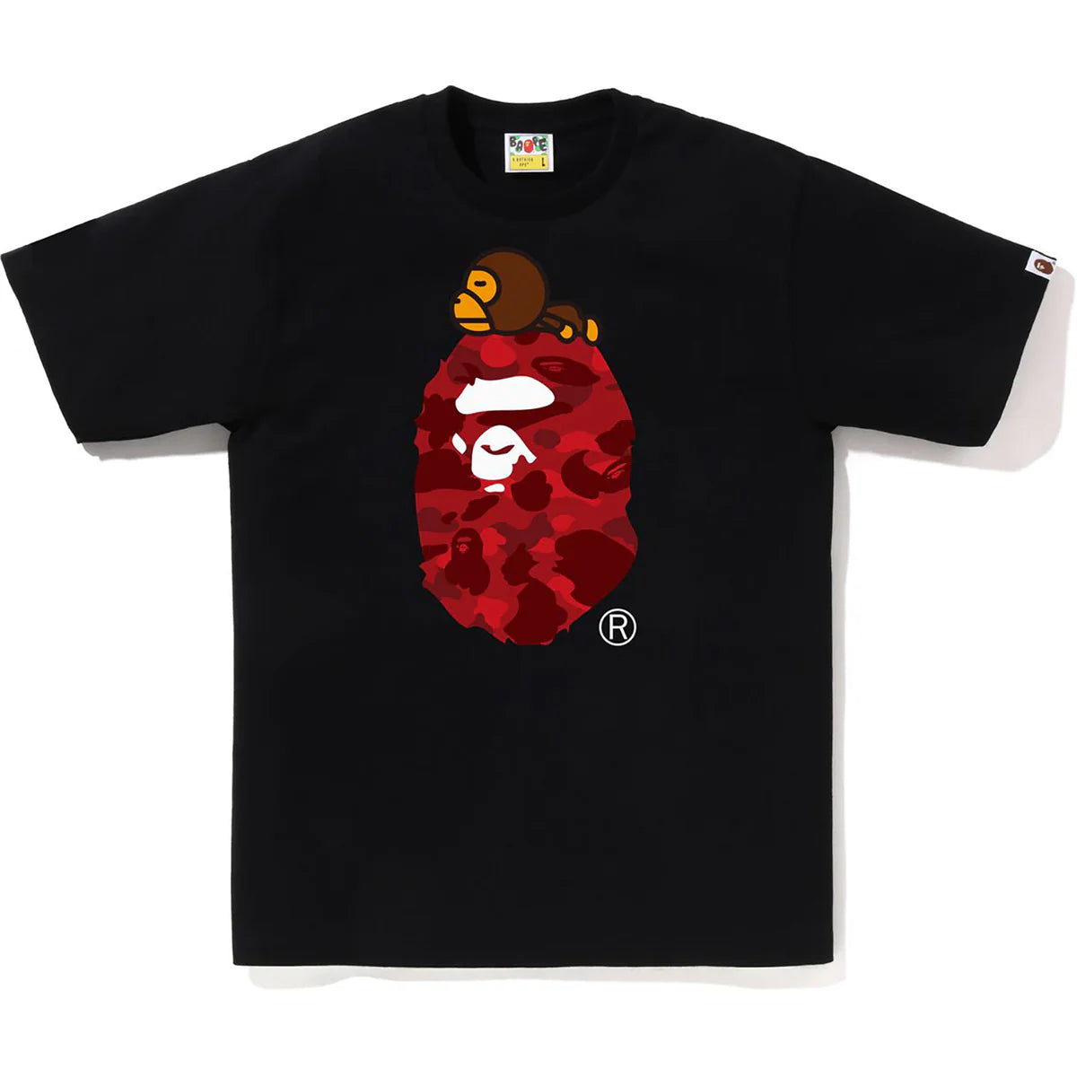 BAPE Color Camo Milo On Big Ape Tee Black/Red