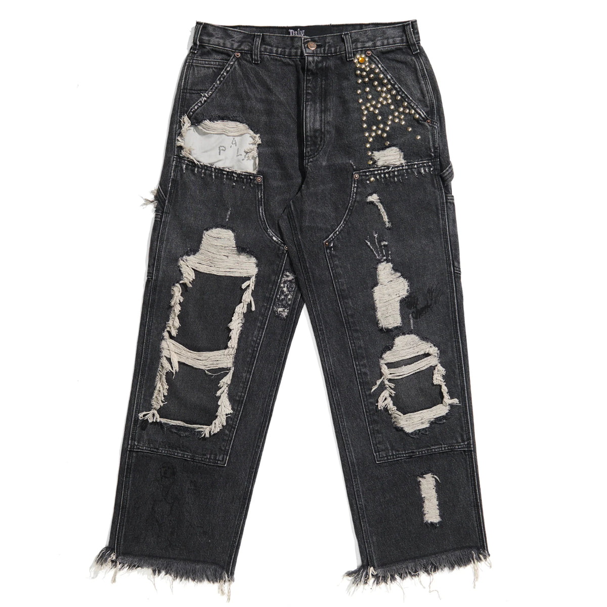 Paly Hollywood Busted Dbl Knee Jean Black
