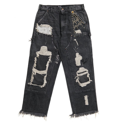 Paly Hollywood Busted Dbl Knee Jean Black