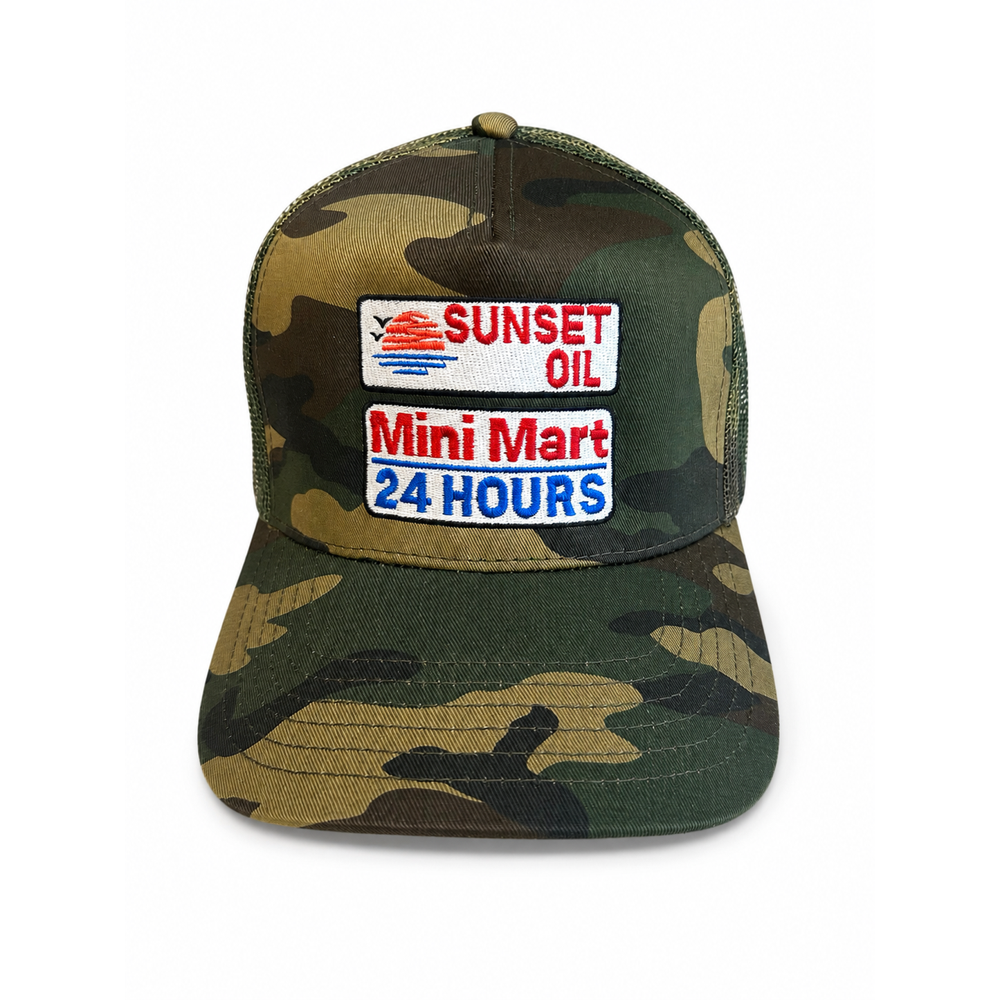 Sunset Oil Mini Mart Trucker Hat Army Fatigue