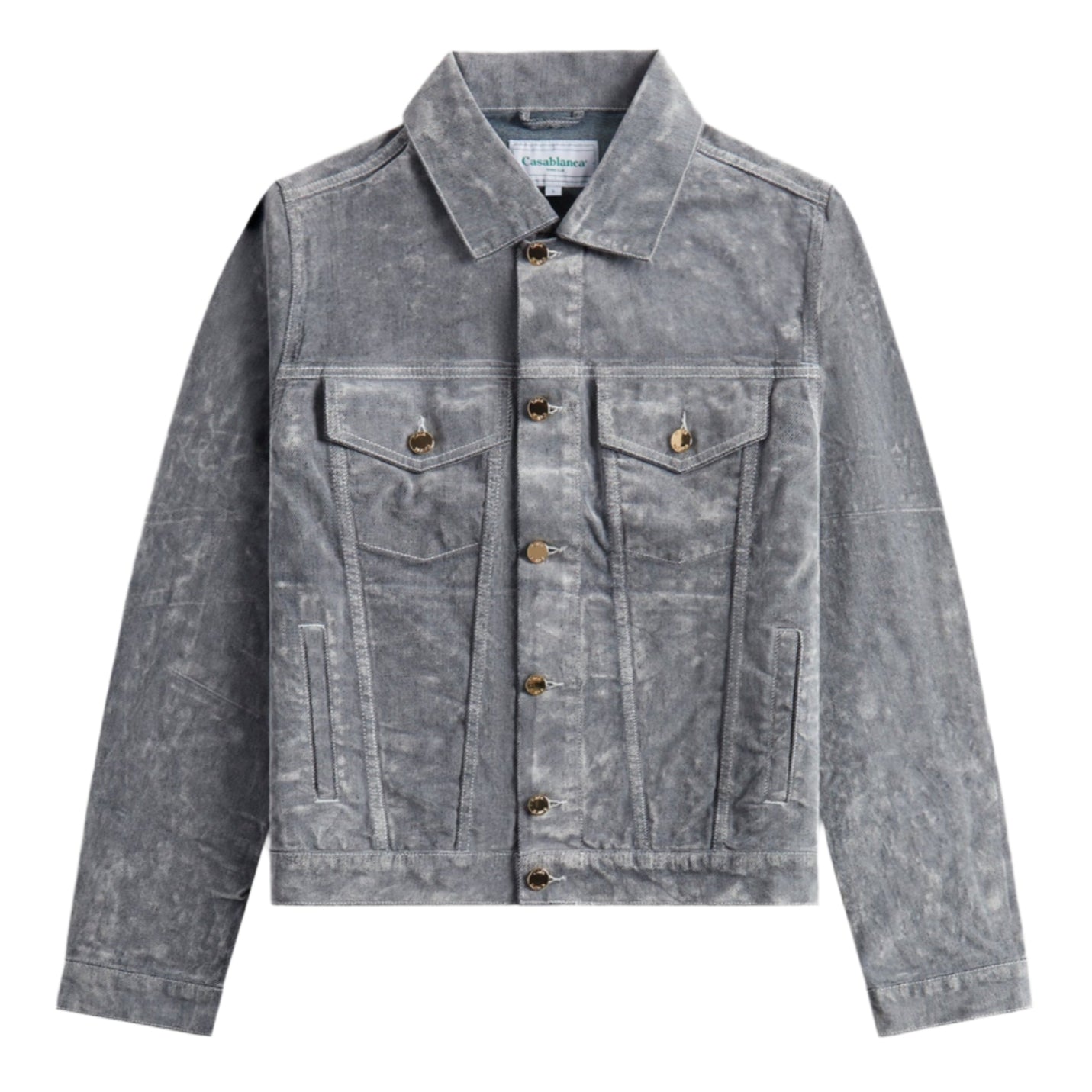 Casablanca Peach Denim Jacket Aqua Blue