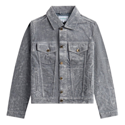 Casablanca Peach Denim Jacket Aqua Blue
