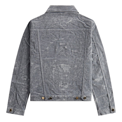 Casablanca Peach Denim Jacket Aqua Blue