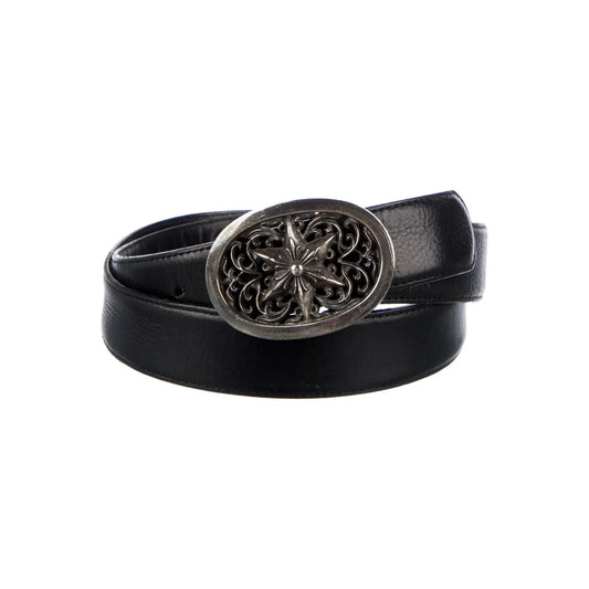 Chrome Hearts Sterling Silver Star Buckle Belt Black