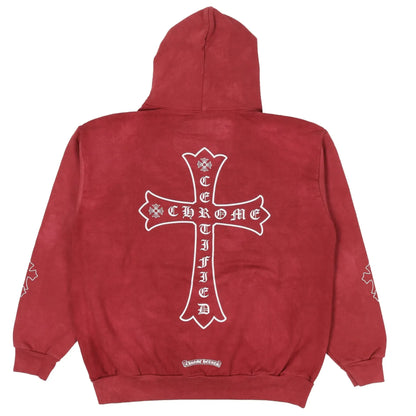 Chrome Hearts x Drake Certified Chrome Hand Dyed Hoodie Washed Red (Miami Exclusive)