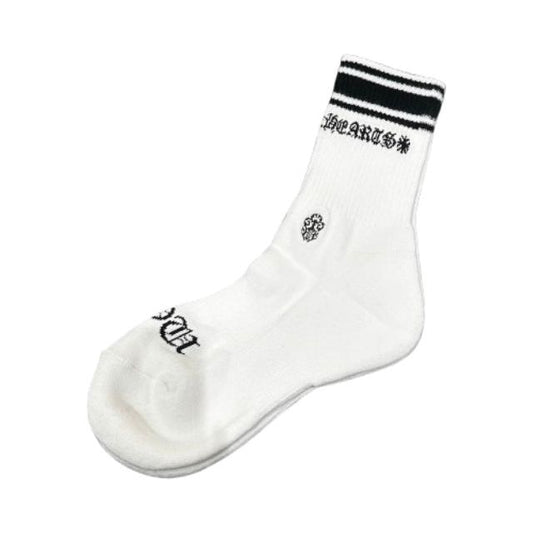 Chrome Hearts F**K You Stripe Anklet Socks White/Black