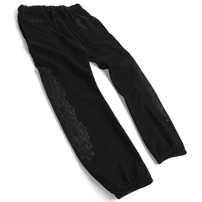 Chrome Hearts Horseshoe Floral Sweatpants Black/Black