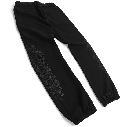 Chrome Hearts Horseshoe Floral Sweatpants Black/Black