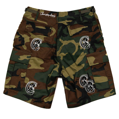 Chris Smokes C$ Cargo Shorts Green Camo