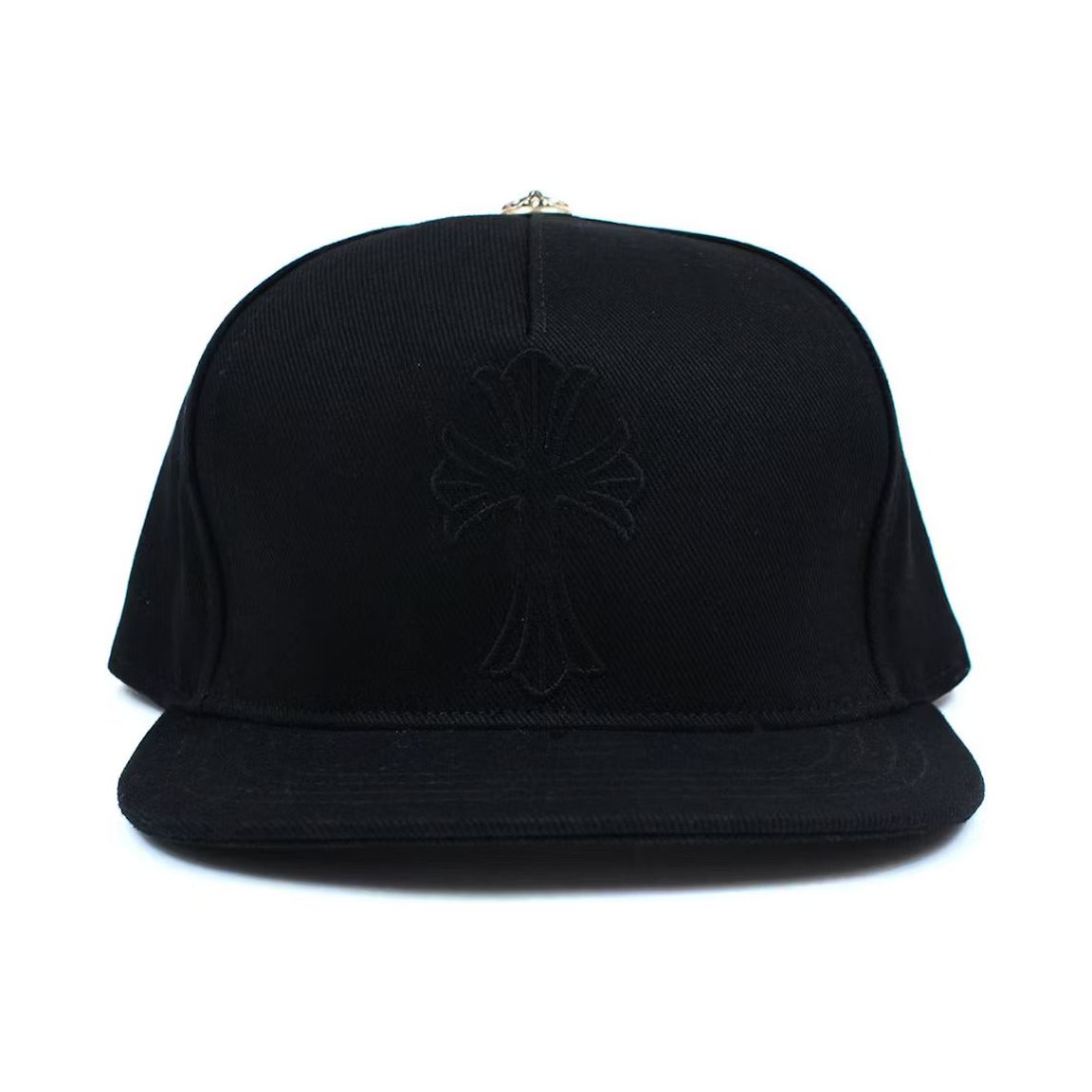 Chrome Hearts Cross Waxed Denim Baseball Cap Black