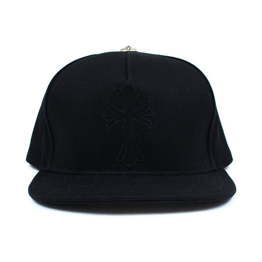 Chrome Hearts Cross Waxed Denim Baseball Cap Black