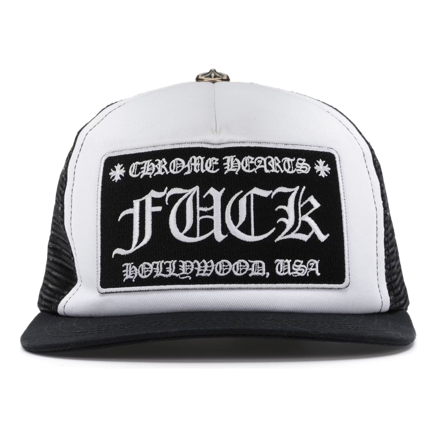 Chrome Hearts F**K Hollywood Trucker Hat White/Black