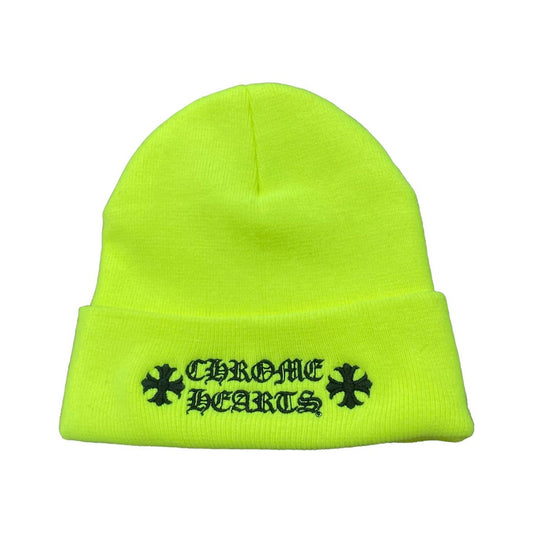 Chrome Hearts Logo Beanie Neon Yellow