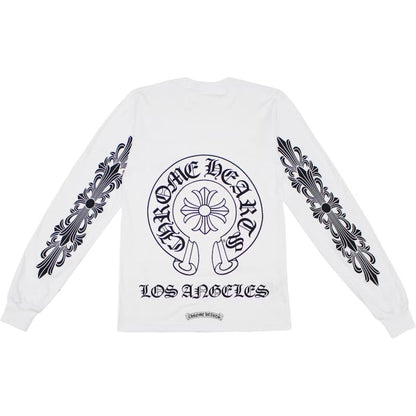Chrome Hearts Los Angeles Exclusive Horseshoe Floral L/S T-Shirt White