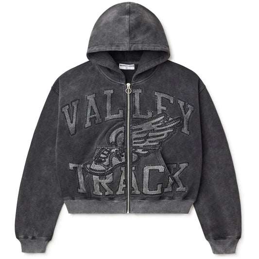 Vale Forever Black Cat Zip-Up Hoodie Black