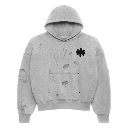 LOSTSHDWS DSTRY DBL Layer Logo Hoodie Heather Grey