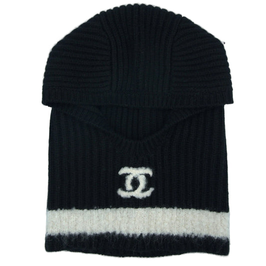 Chanel Cashmere CC Balaclava Black/Ecru