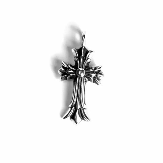 Chrome Hearts Silver Double Cross Pendant