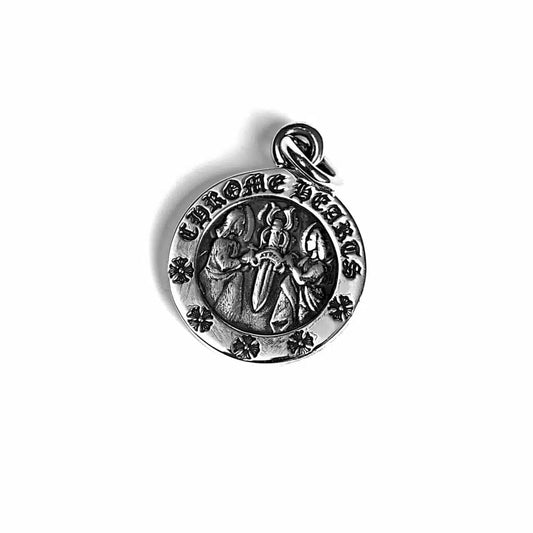 Chrome Hearts Silver Angel Medallion Pendant