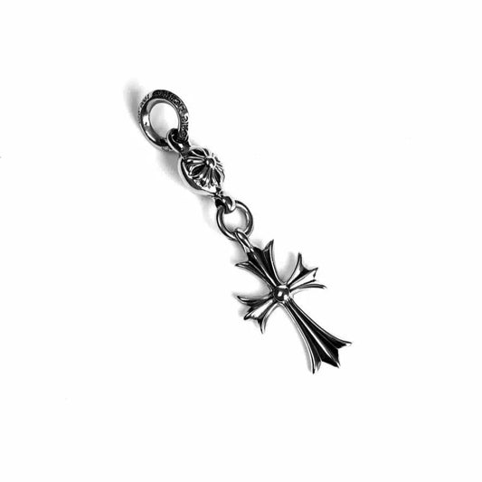 Chrome Hearts Silver Ball Chain Cross Pendant