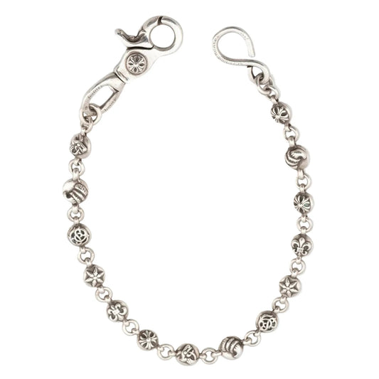 Chrome Hearts Sterling Silver Cross Ball Wallet Chain