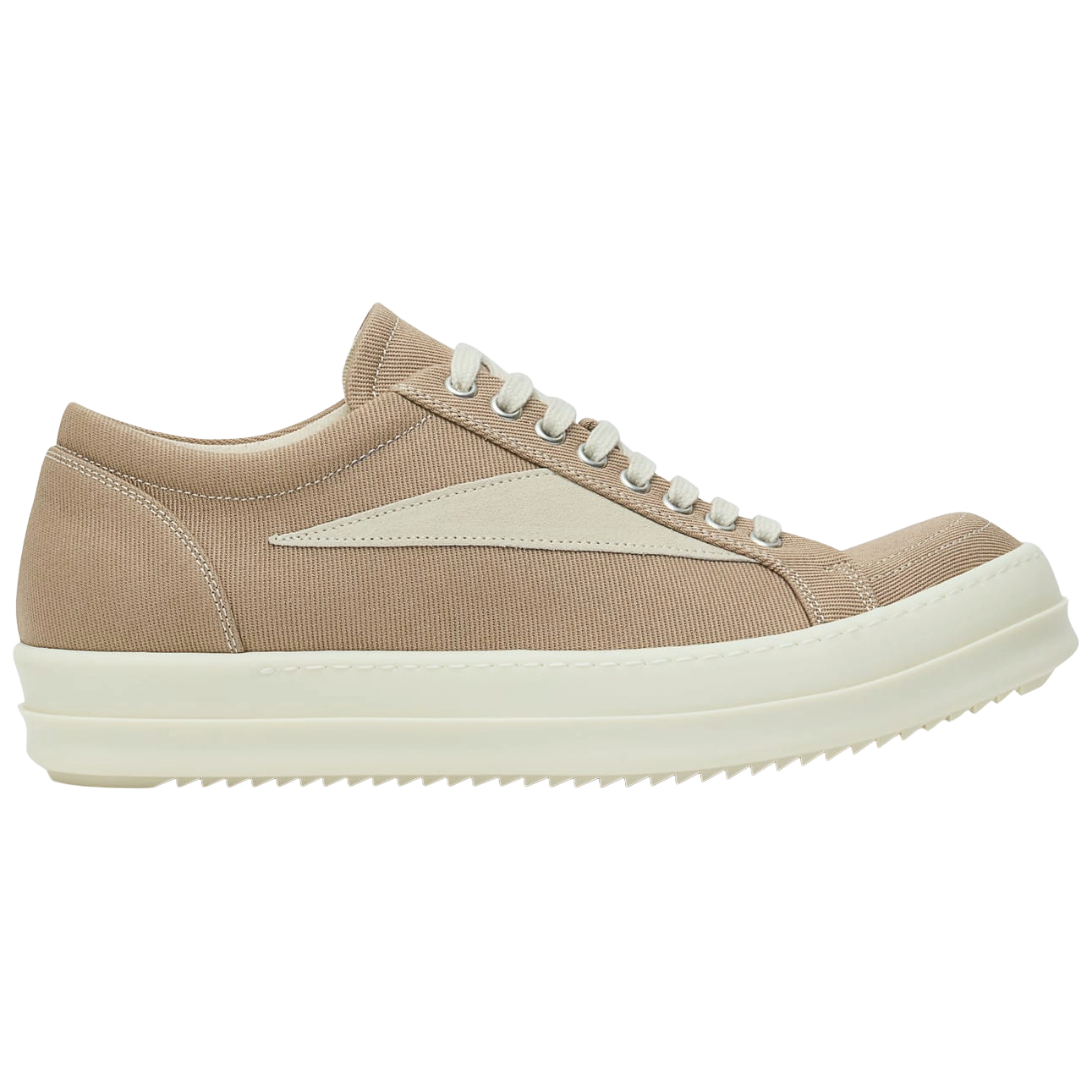 Rick Owens DRKSHDW SS26 Temple Canvas Vintage Low Sneakers Dirty Flesh/Milk/Milk