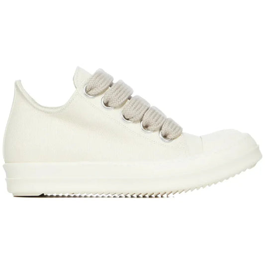 Rick Owens DRKSHDW Temple Overdyed Denim Jumbo Laced Low Sneakers Milk/Milk/Milk